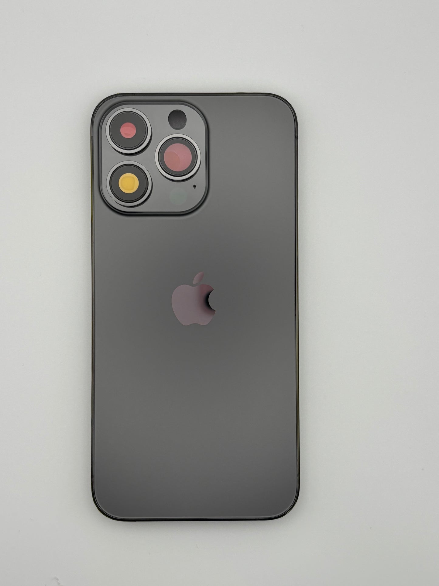 iPhone 13 Pro rear housing in graphite – OEM style frame with SIM tray and buttons (Rear)