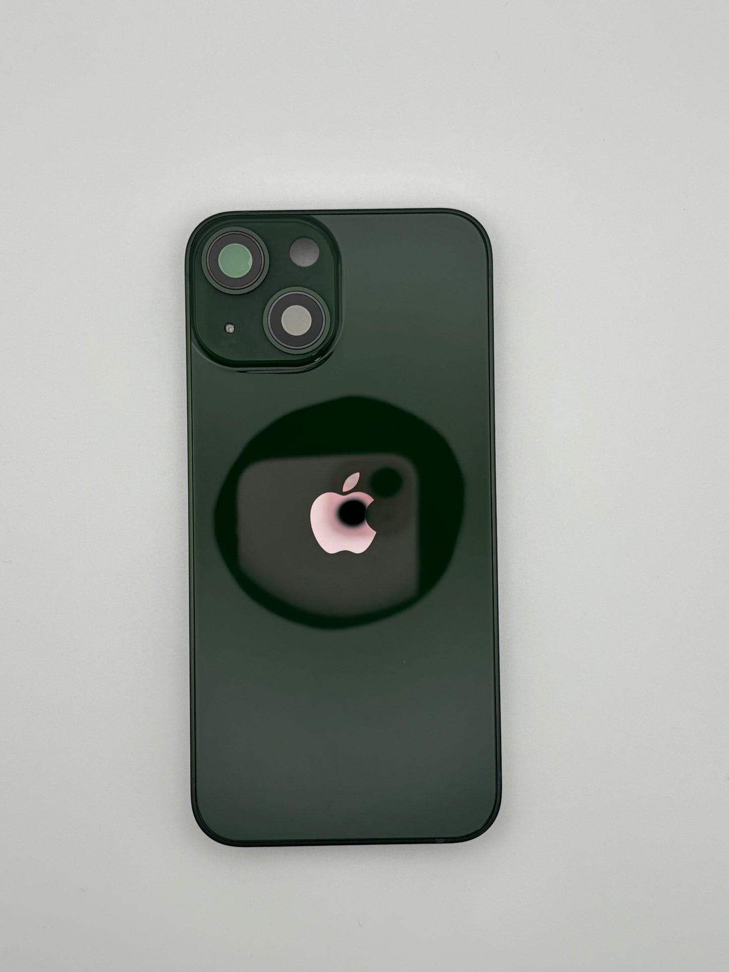 iPhone 13 rear housing in green – OEM style frame with SIM tray and buttons (Rear)
