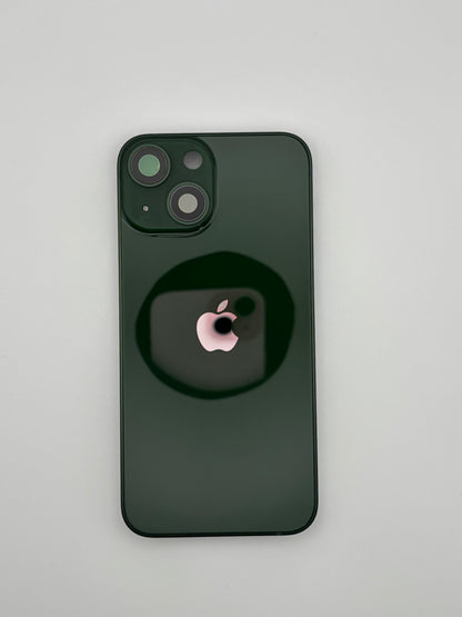 iPhone 13 rear housing in green – OEM style frame with SIM tray and buttons (Rear)