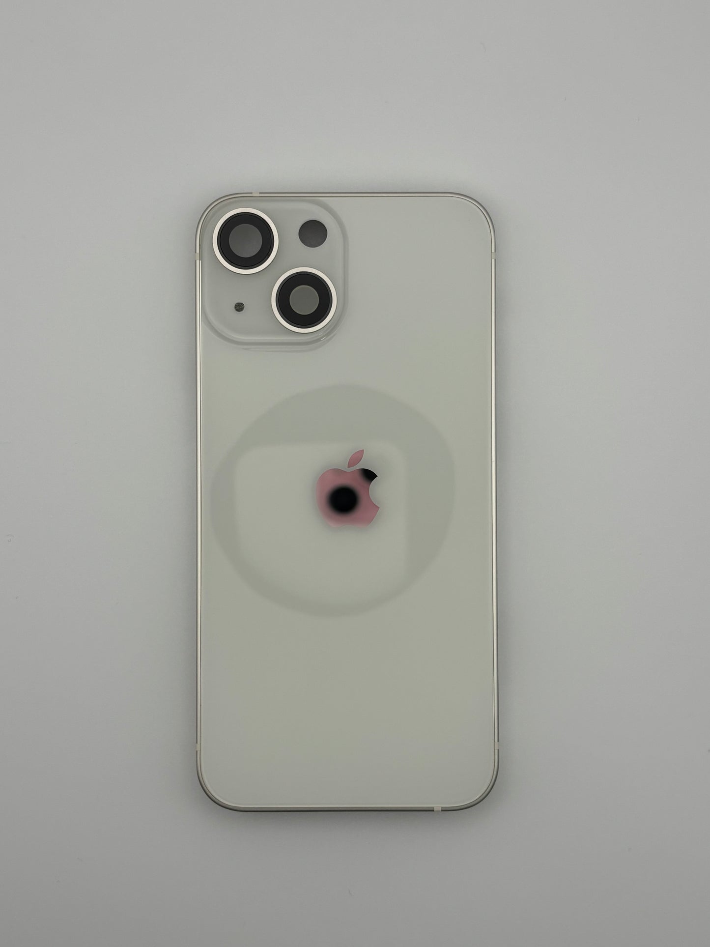 iPhone 13 rear housing in white – OEM style frame with SIM tray and buttons (Rear)