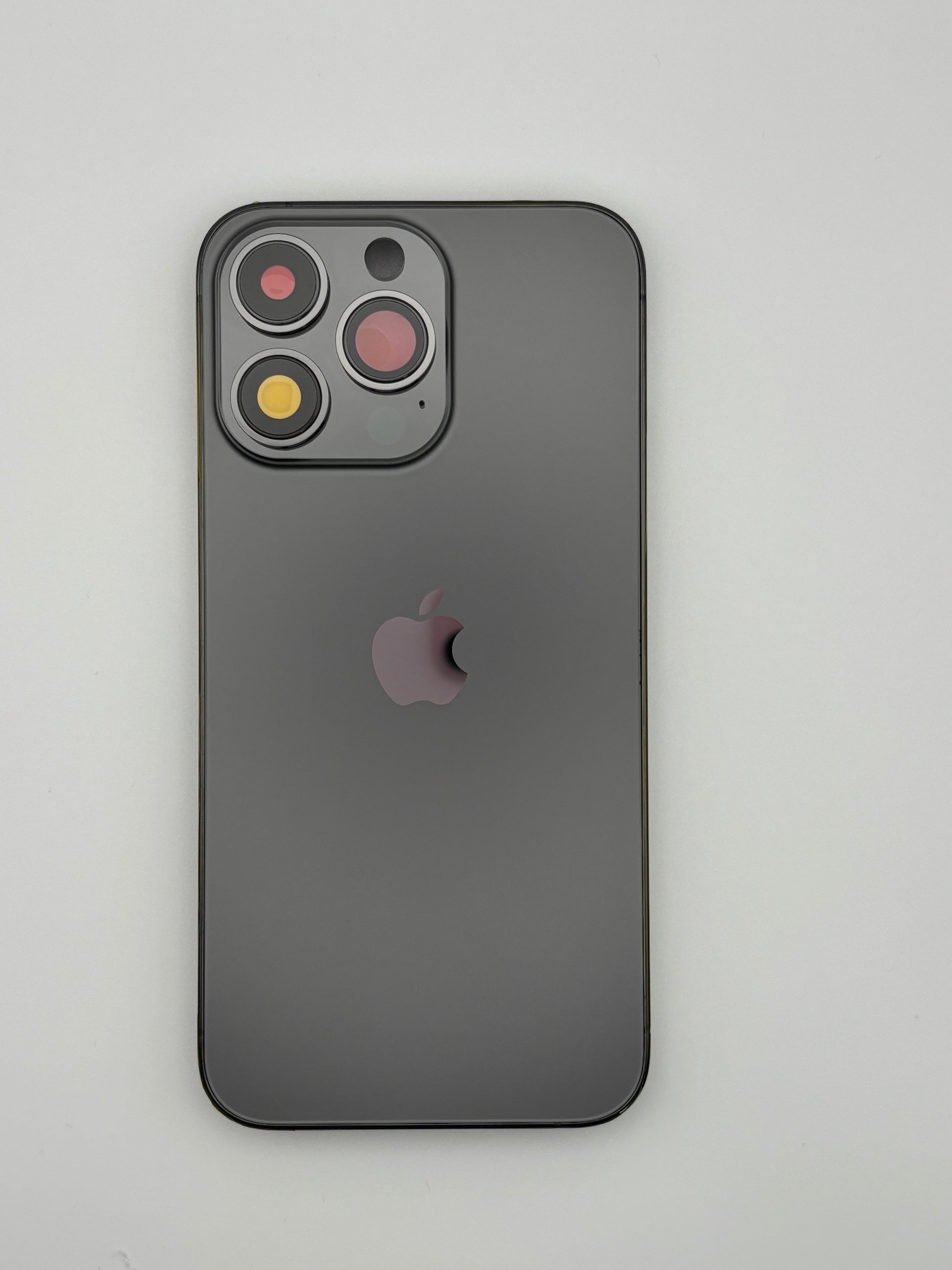 iPhone 13 Pro rear housing in graphite – OEM style frame with SIM tray and buttons (Rear)