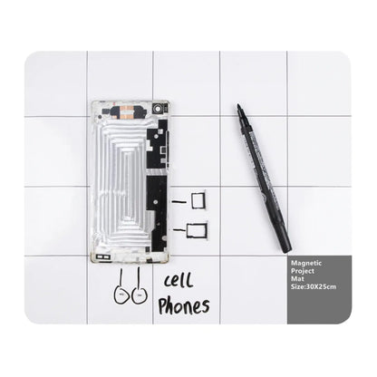 Magnetic Screw Organizer Mat with Grid Lines (30x25cm)