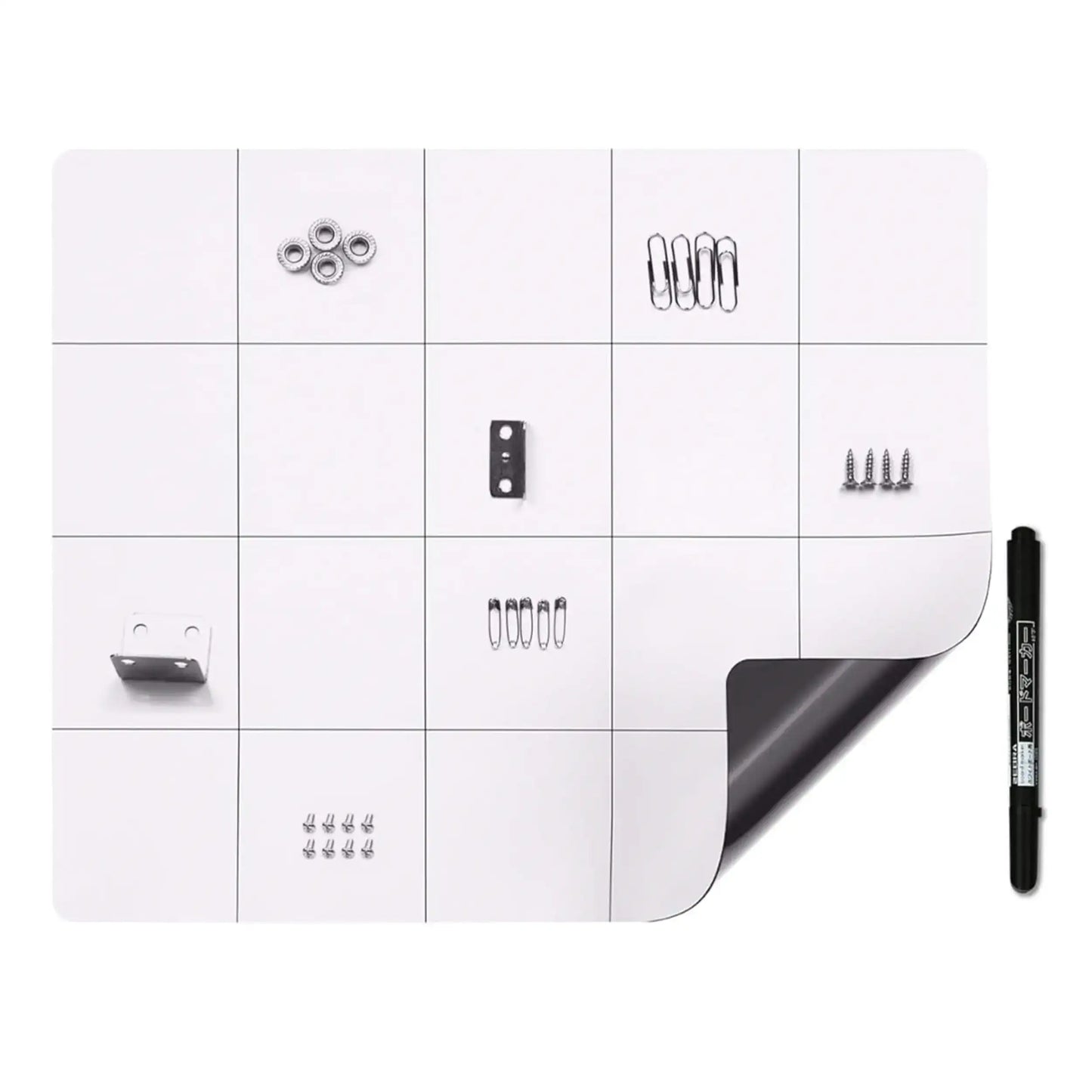 Magnetic Screw Organizer Mat with Grid Lines (30x25cm)